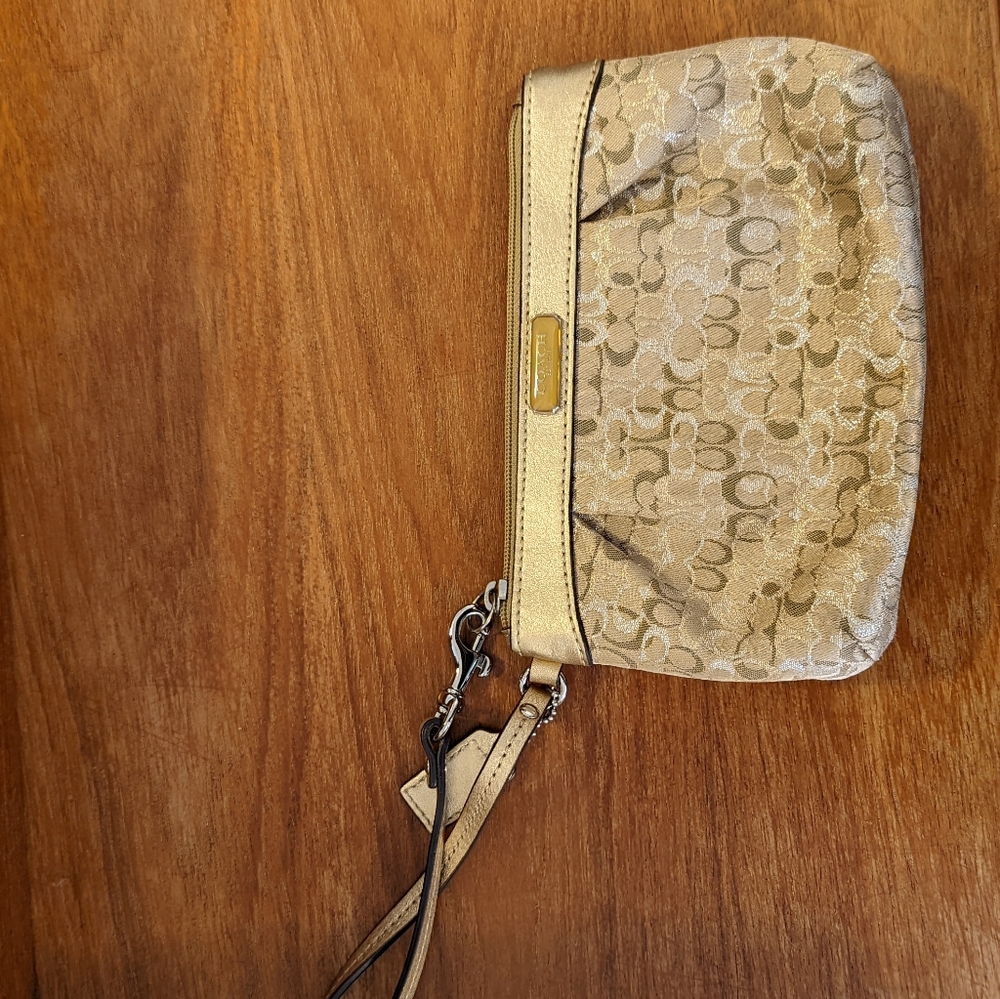 Gold Coach Wristlet
